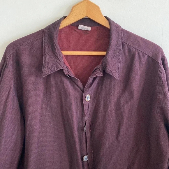 CP shades vintage burgundy textured lightweight button down shacket top - Picture 2 of 8